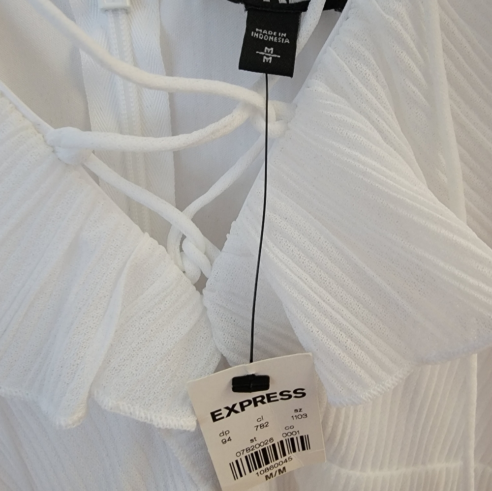 White Ruffle Express Dress - Picture 2 of 3